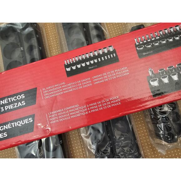Olsa Tools Magnetic Socket Organizer | 3 Piece Socket Holder Kit | 1/2-Inch, 3/8 - Picture 6 of 8